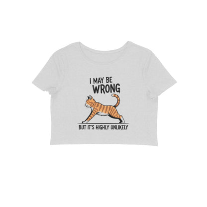 Melange Grey "I May Be Wrong" Women's Crop Top Crop Top