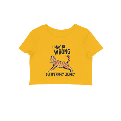 Golden Yellow "I May Be Wrong" Women's Crop Top Crop Top