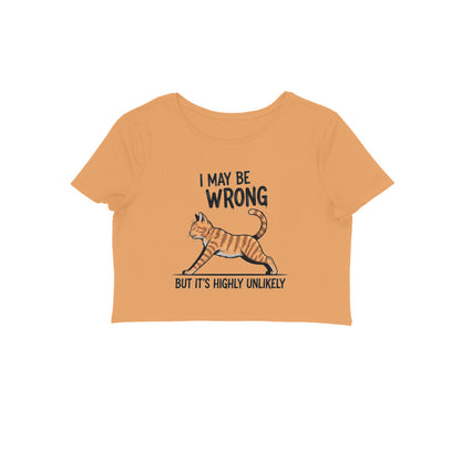 Mustard Yellow "I May Be Wrong" Women's Crop Top Crop Top