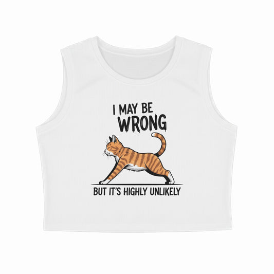 White "I May Be Wrong" Women's Crop Tank Top Tank Top