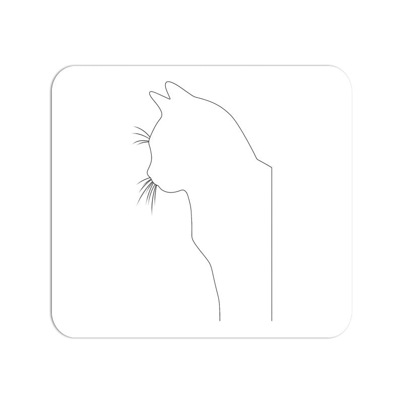 Mouse Pad Minimalist Cat Line Art Mousepad - Simple Abstract Cat Mousepad Mousepads