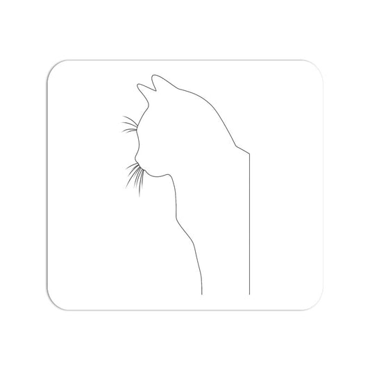 Mouse Pad Minimalist Cat Line Art Mousepad - Simple Abstract Cat Mousepad Mousepads