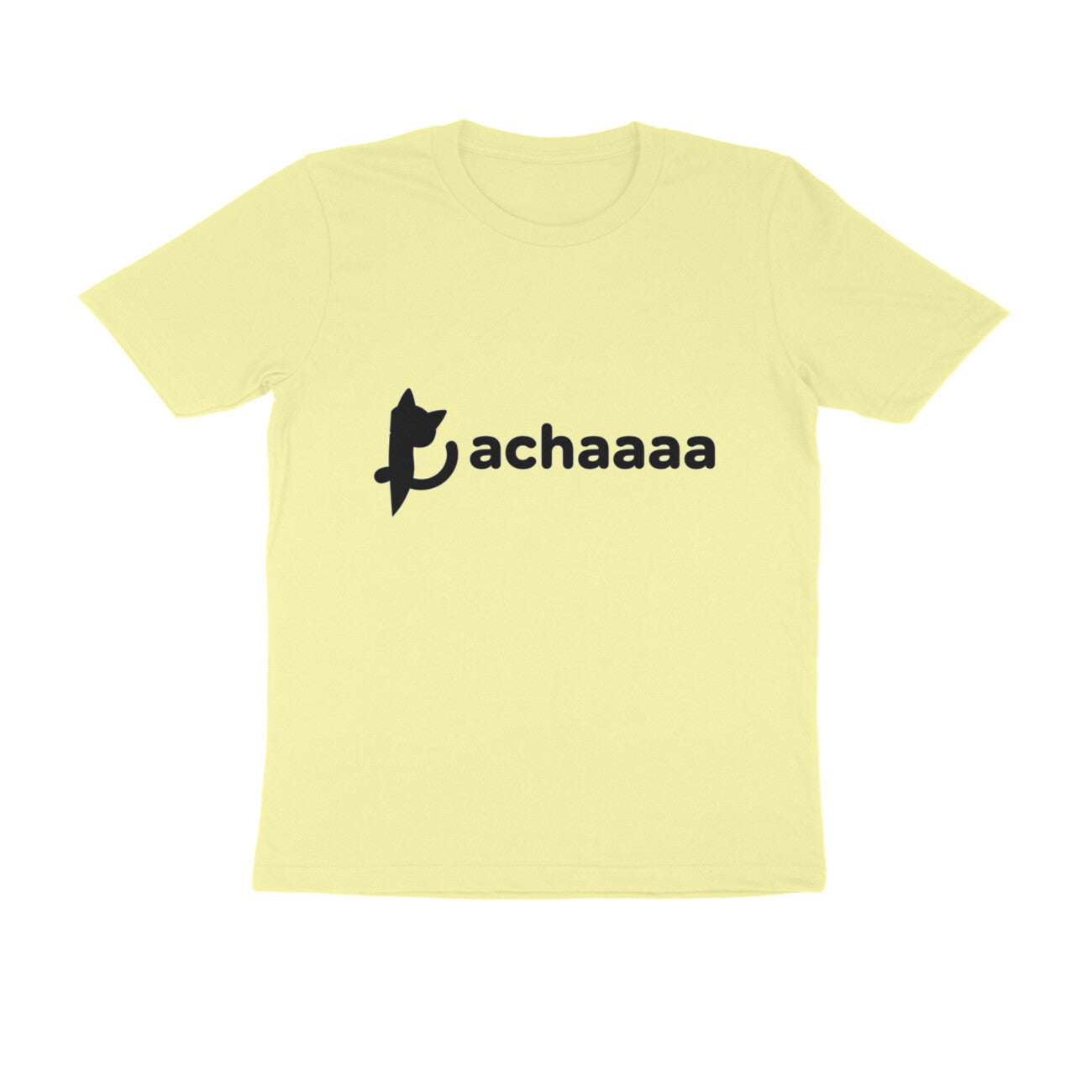 Butter Yellow Minimalist Achaaaa Cat Funny Streetwear TShirt Tshirt