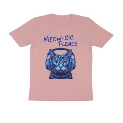 Pastel Dusty Meow-Sic Please Neon Cat DJ | Electric Blue Cyberpunk Kitten with Headphones Tshirt