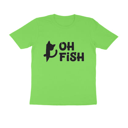 Liril Green OH FISH Funny Cat Quote Minimalist Line Art T-Shirt Tshirt