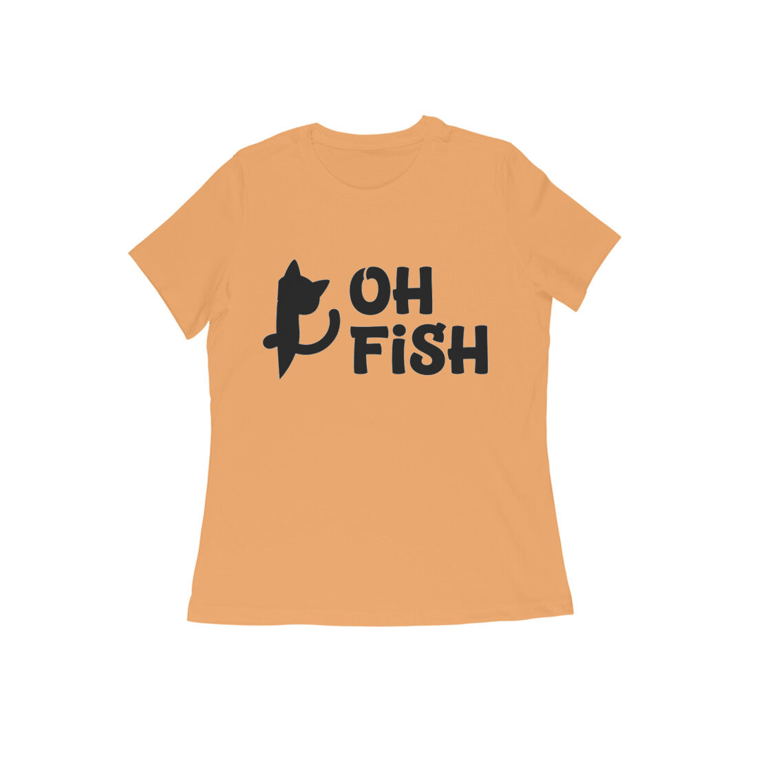 Mustard Yellow Oh Fish Cat Women's T-Shirt - Funny Minimalist Kitty Quote Apparel Tshirt