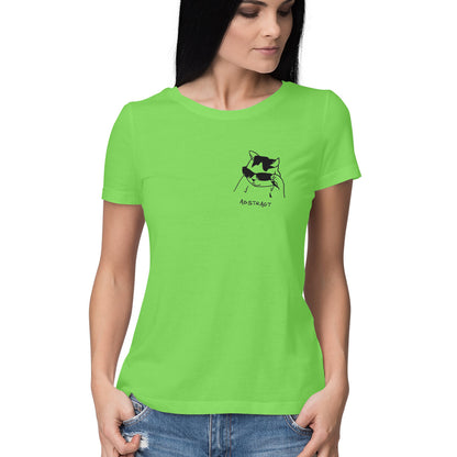 Liril Green Sassy Cool Cat Sunglasses Abstract Line Art Women's Half Sleeve TShirt Tshirt