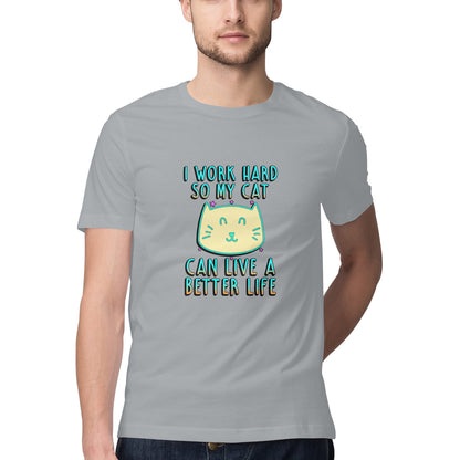 Silver Frost I Work Hard So My Cat Can Live A Better Life - Neon Cat Lover TShirt Tshirt