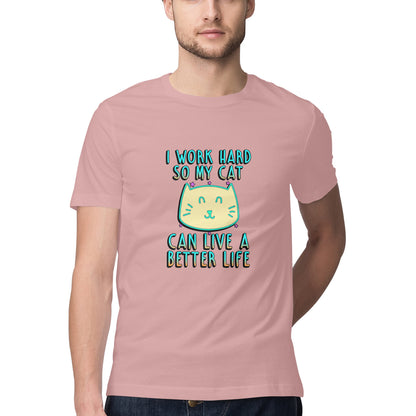 Pastel Dusty I Work Hard So My Cat Can Live A Better Life - Neon Cat Lover TShirt Tshirt
