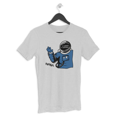 Melange Grey "I Need My Space" Funny Astronaut Retro Cartoon Men's T-Shirt | Introvert Gag Tee Tshirt