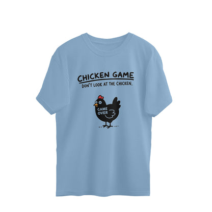 Baby Blue Chicken Game Don't Look At The Chicken Funny Meme Oversized T-Shirt Tshirt