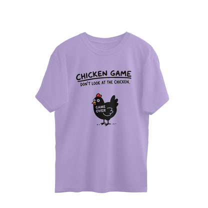 Iris Lavender Chicken Game Don't Look At The Chicken Funny Meme Oversized T-Shirt Tshirt