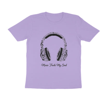 Iris Lavender Music Feeds My Soul Headphone Graphic T-Shirt | Music Lover Tee Tshirt