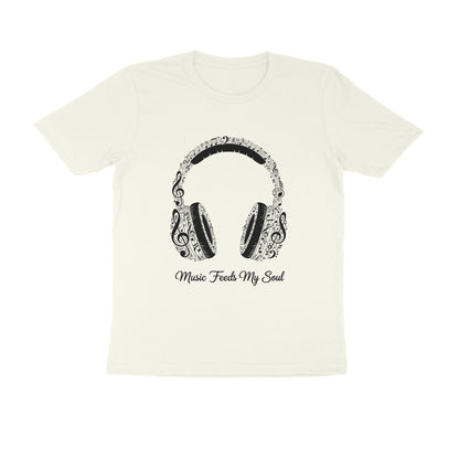 Ivory Music Feeds My Soul Headphone Graphic T-Shirt | Music Lover Tee Tshirt
