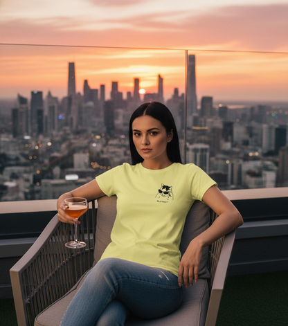 Sassy Cool Cat Sunglasses Abstract Line Art Women's Half Sleeve TShirt Tshirt