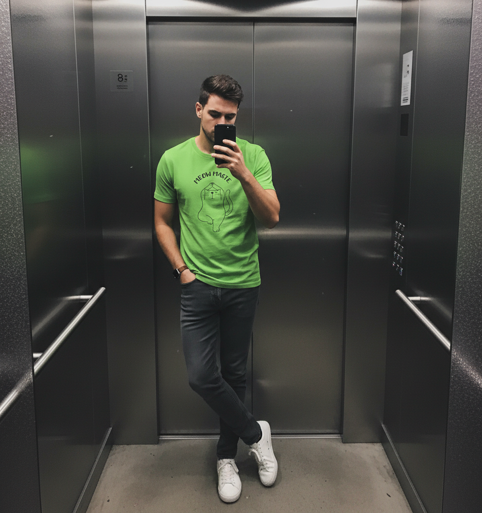 Meowmaste Yoga Cat T-Shirt for Men - Funny Fitness Line Art Tshirt