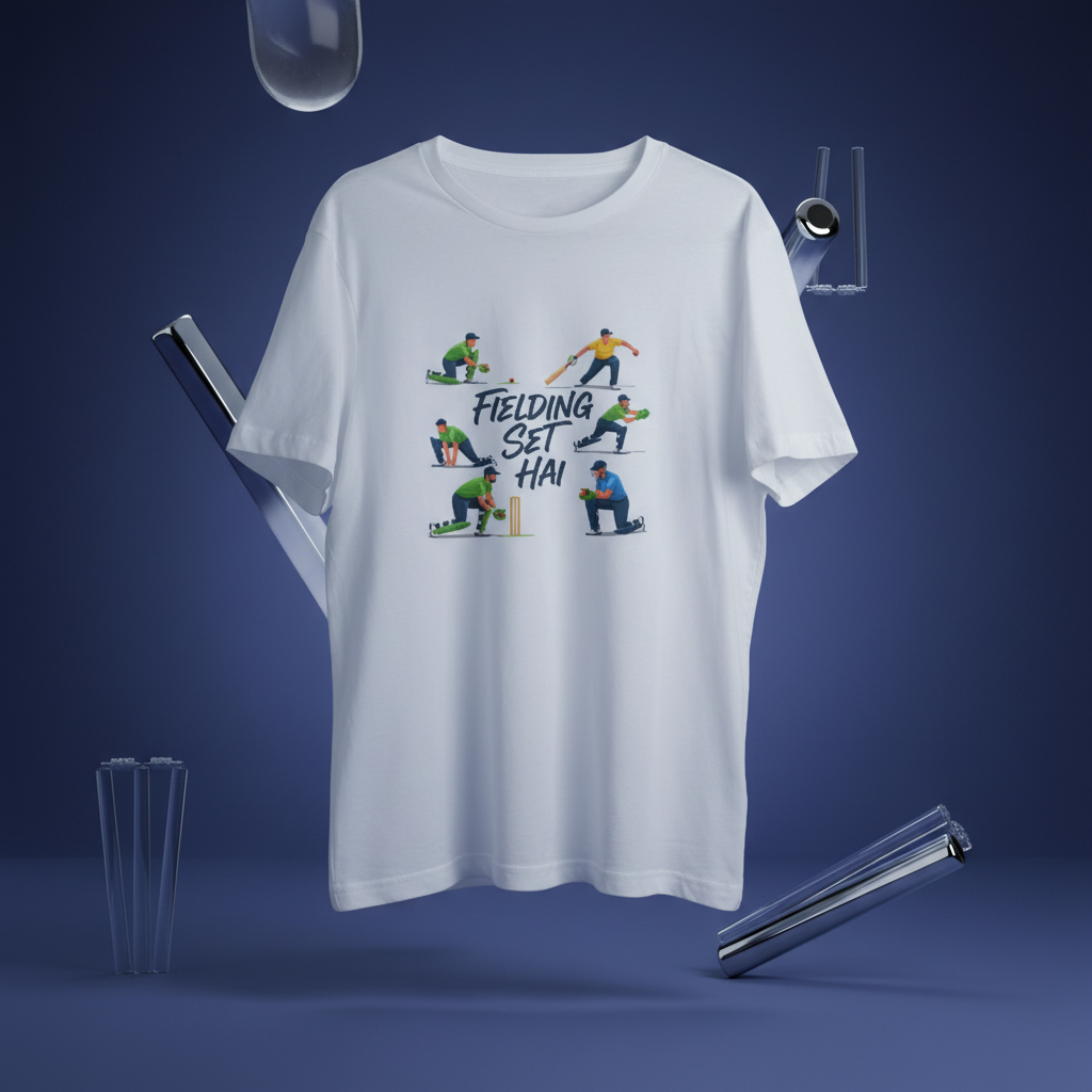 Fielding Set Hai Cricket Sarcasm Mens Tshirt Tshirt