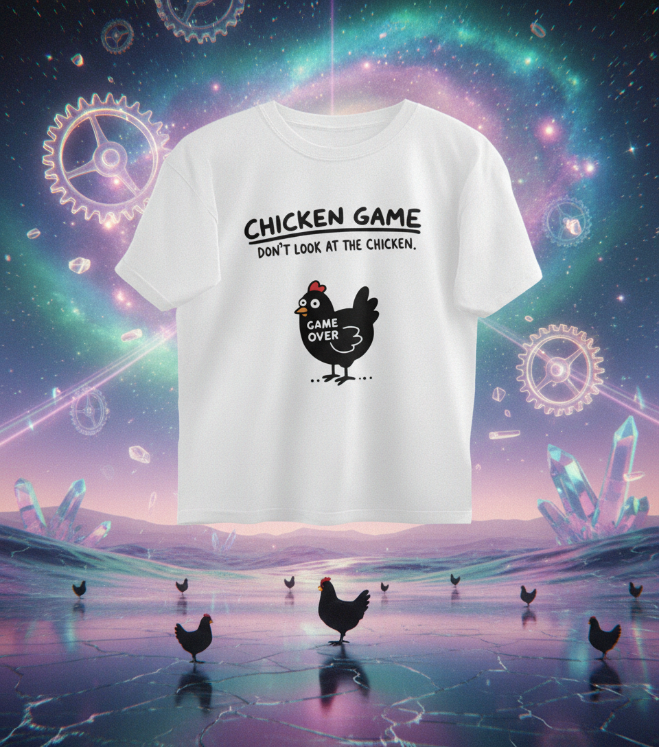 Chicken Game Don't Look At The Chicken Funny Meme Oversized T-Shirt Tshirt