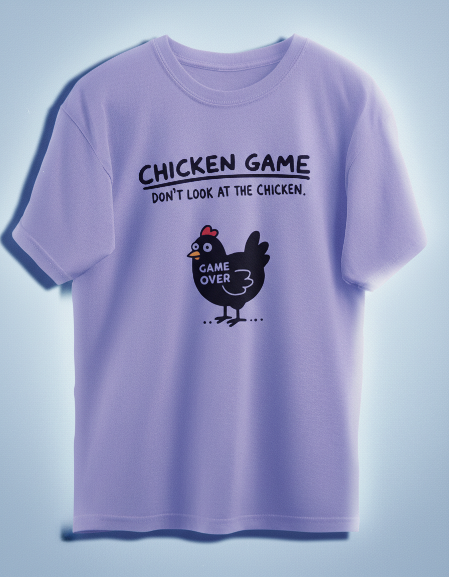 Chicken Game Don't Look At The Chicken Funny Meme Oversized T-Shirt Tshirt