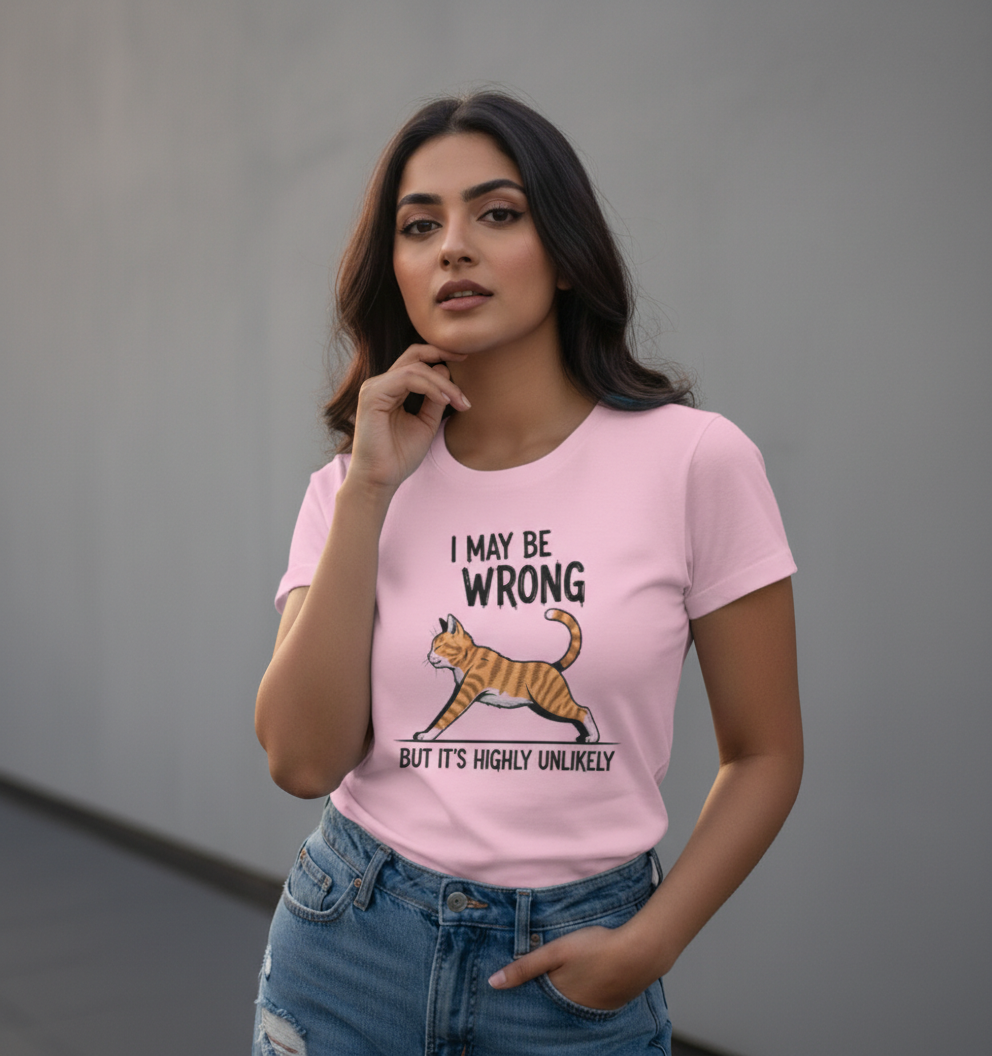 Funny Cat Quote T-Shirt - "I May Be Wrong" Tshirt