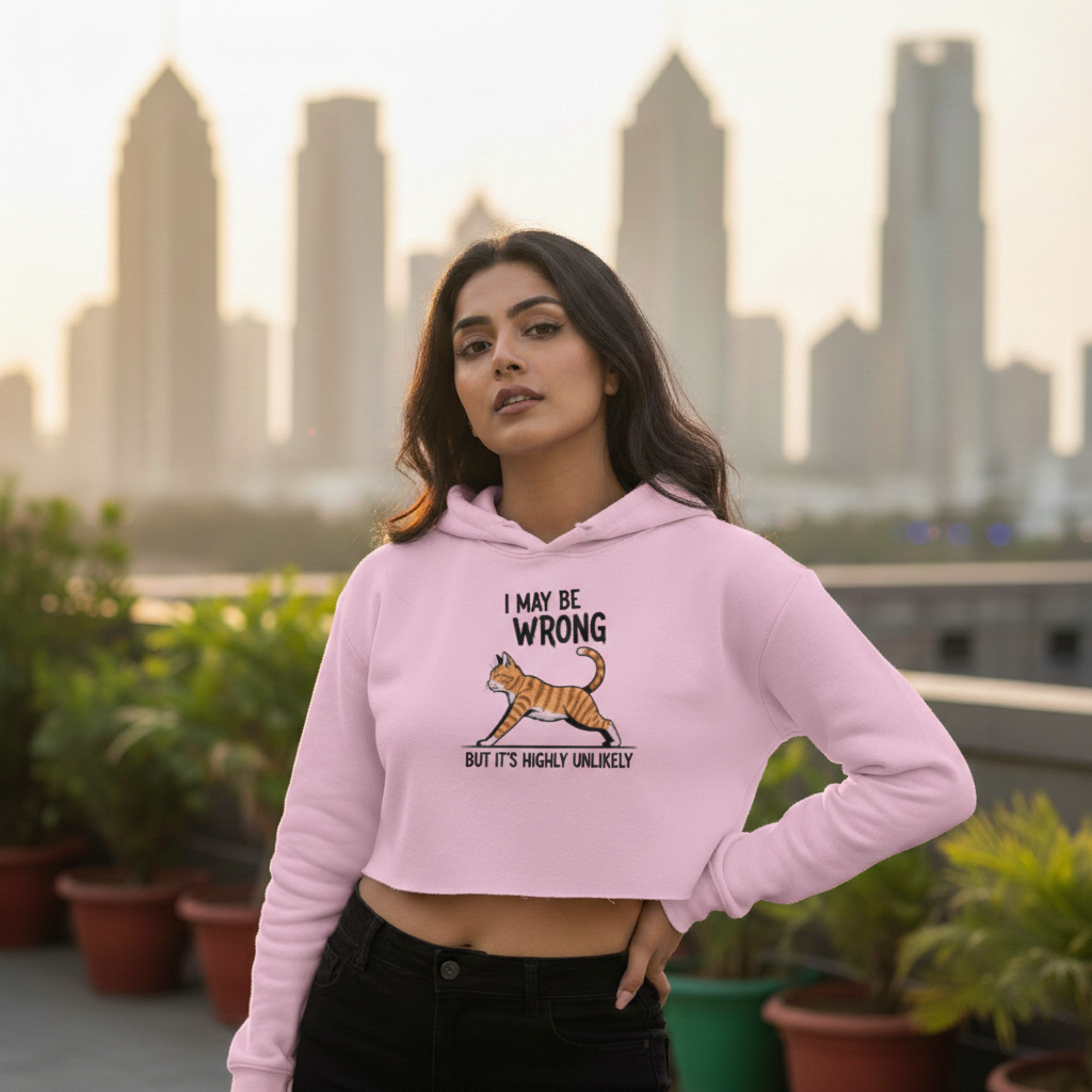 "I May Be Wrong" Women's Crop Hoodie Hoodies