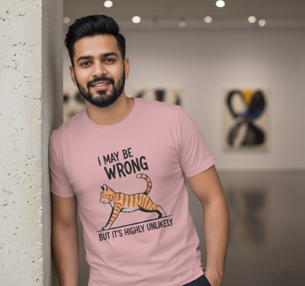 "I May Be Wrong" Funny Confident Cat T-Shirt Tshirt