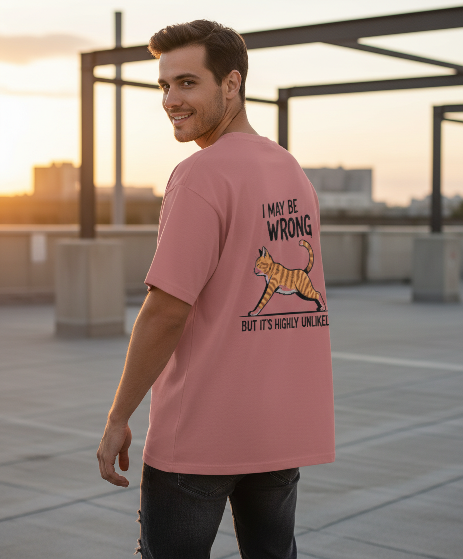 "I May Be Wrong" Oversized T-Shirt Crop Top