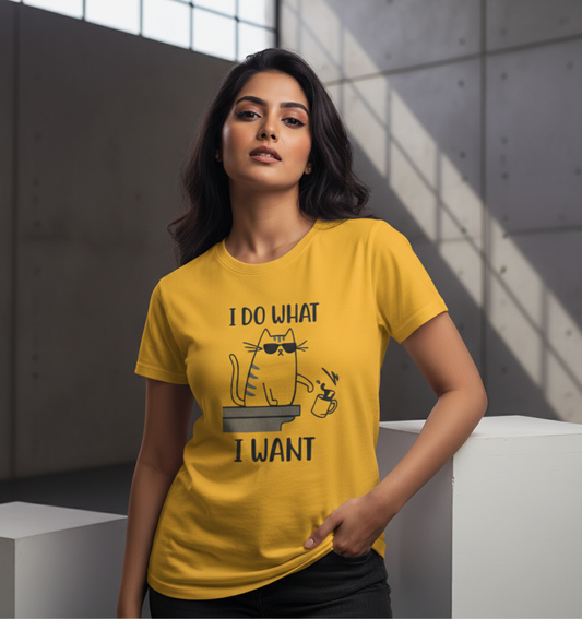 Sassy Cat "I Do What I Want" Women's Tee Tshirt